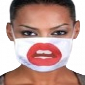 Cotton Polyester Mask - Lips  19x12.5 cm