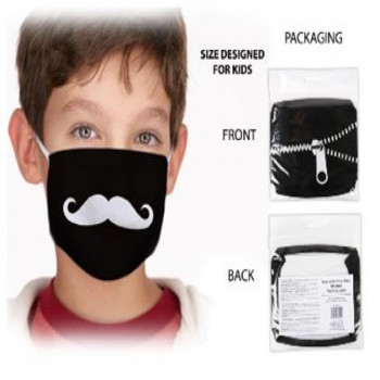 Childrens Reusable Face Mask - Moustache -1/pk