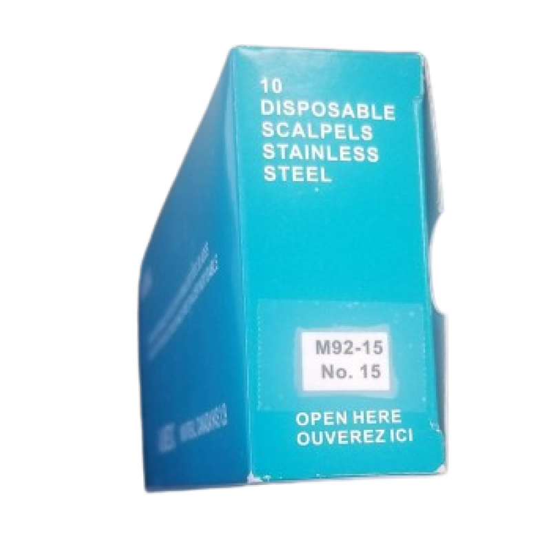 10 STERILE DISPOSIBLE SCALPELS WITH STAINLESS STEEL BLADES - MAGNA No. 15