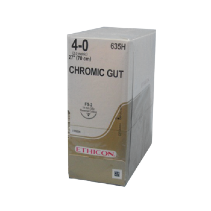 Ethicon Sutures. Chromic Gut. 635H 4-0 FS-2 27" 36/Box