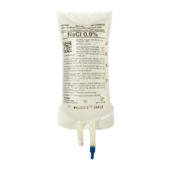 IV bag,  Sodium Chloride 0.9% 250ml bag (Baxter)