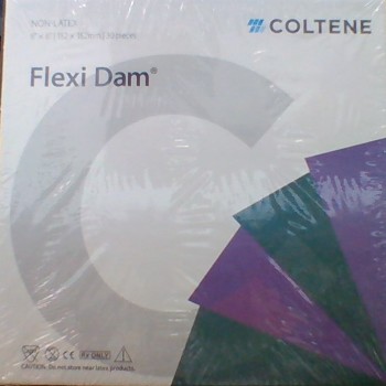 Dental Dam Non- Latex 6" x 6" Medium Teal Green 30/Pk Coltene